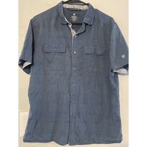 Kuhl Short Sleeve Shirt Men's Small Blue Snap Button Outdoors
